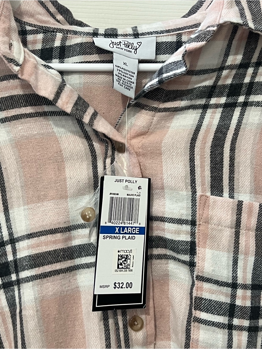 Men’s Pink Plaid Button-Down Shirt